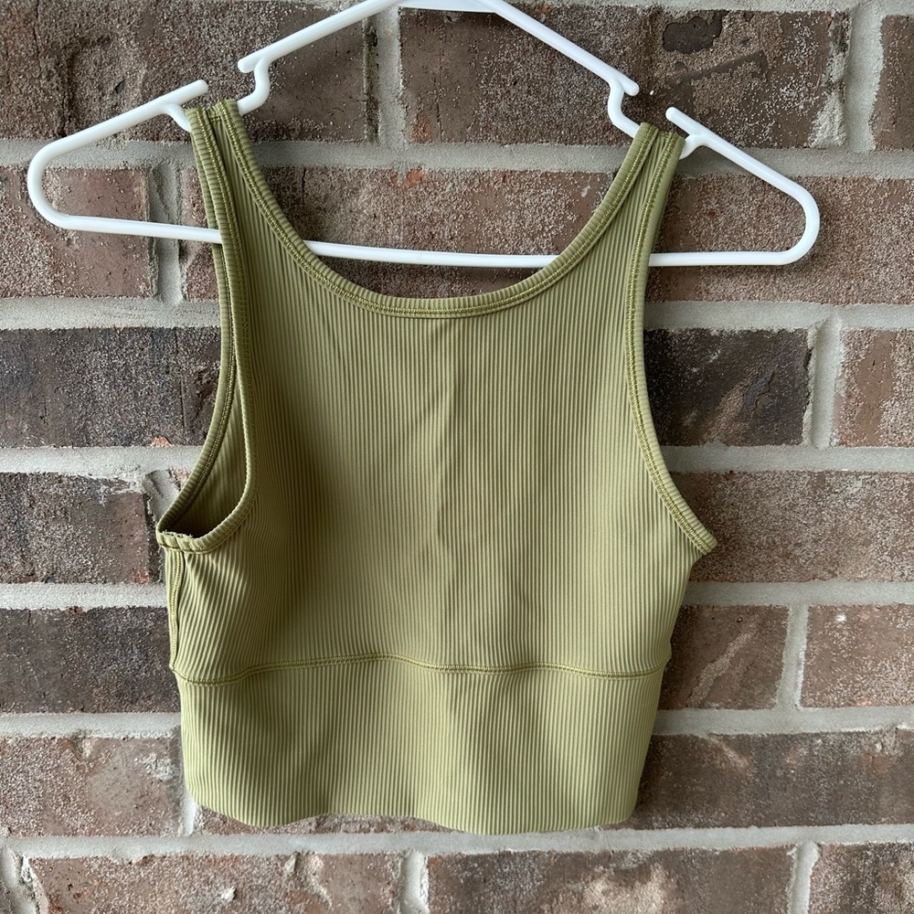 Lululemon Olive Green Ribbed Tank Top